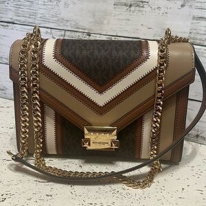 Michael Kors Medium Color-Block and Signature Logo Shoulder Bag